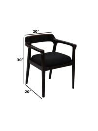 Vastino Black Wooden Chair with Armrest Set of 2 - Image 3