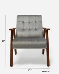 Solene Tufted Suede Chair Velvet Accent Chair - Image 3