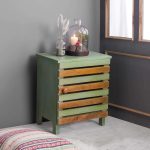 Cambra Solid Wood Rustic Bedside Table Nightstand | Wooden Bedside Cabinet with Storage | Bedside Nightstand | Soni Art