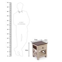 Frexo Wooden White Bedside Table Nightstand 16x15x18" Set of Two - Image 5