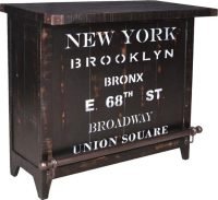 New York Bronx Printed Bar Cabinet 45x17x43.5 inch - Image 3