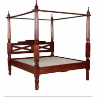 Elm Classic Indian Poster Kanoppy Bed | Buy Sheesham Wood Poster Beds Online in India | Buy Sheesham Wood Furniture Online | Buy Wooden Double Beds Online | Wooden Bedroom Furniture | Soni Art