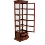 Ireby Solid Wood Cabinet | Glass Door Cabinet | Tall Cabinet | Wooden Bookshelf | Soni Art