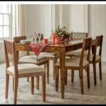 Irpin Wooden Dining Set with 6 Chairs | Carved Mango Wood Design | Mango Wood Furniture | Wooden Dining Set | Soni Art