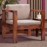 Kurtana Wood Cushion Sofa Chair