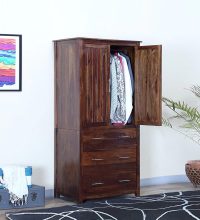 Avanca Solid Sheesham Wood Wardrobe | Wooden Wardrobe for Bedroom Furniture | Buy Best Wardrobes at Best prices online in India | Soni Art