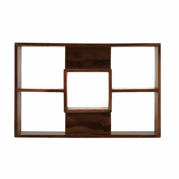 Amy Solid Sheesham Wood Bookshelf | 5 shelf storage bookshelf | Mango Wood Bookshelf | Solid Wood Bookshelf Online | Soni Art