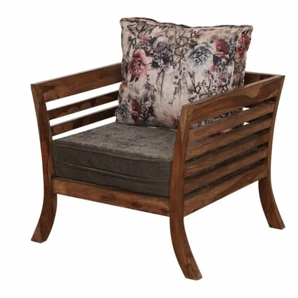 Osowa Sheesham Wood Sofa | Single Seater Wooden Sofa for Living Room | Wooden Sofa for Living Room | Buy 1 Seater Sofa | Soni Art