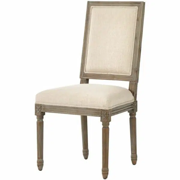 Bella Solid Wood Chair | Wooden Chair in Distressed White Finish | Dining Room Chairs | Soni Art