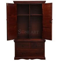 Cardona Solid Sheesham Wood Wardrobe - Image 6