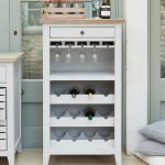Balance Cream Color Solid Mango Wood Open Wine Rack 23x17x43 inch | Wooden Bar Unit | Mango Wood Bar Unit | Soni Art