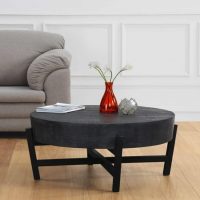 Lipa Industrial Black Coffee Table | Buy Solid Wood Coffee Table Online | Solid Wood Furniture Online | Soni Art