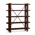 Sonesca Modern Solid Wood Industrial Bookshelf | Solid Wood Bookshelf | Wooden Storage Furniture | Soni Art