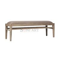 Avellio Mango Wood Modern Comfortable Cushion Bench 46x15x17 inch - Image 2
