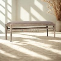Avellio Mango Wood Modern Comfortable Cushion Bench 46x15x17 inch