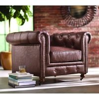 Chesterfield Single Seater Leather Sofa | Leather Sofa | Single Seater Leather Sofa | Chesterfield Sofa | Soni Art