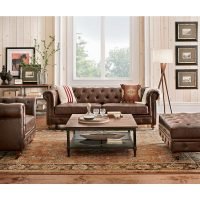 Chesterfield Single Seater Leather Sofa - Image 5