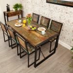 Fresno Industrial Dining Set of 6 Chair | Wooden Dining Set with 6 Chairs | Six Seater Wooden Dining Set | Soni Art | Reclaimed Wood Furniture