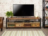 Levia Solid Wood TV Unit | Reclaimed Boat Wood TV Cabinet | TV Cabinet with Storage | Reclaimed Wood Furniture | Soni Art