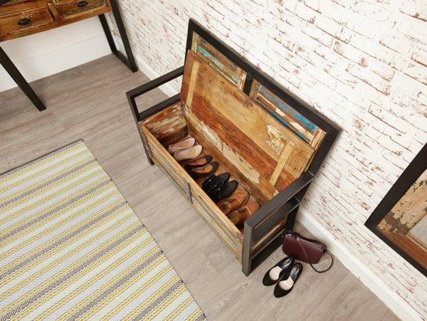 city vibe storage monks bench with shoe | Soni Art