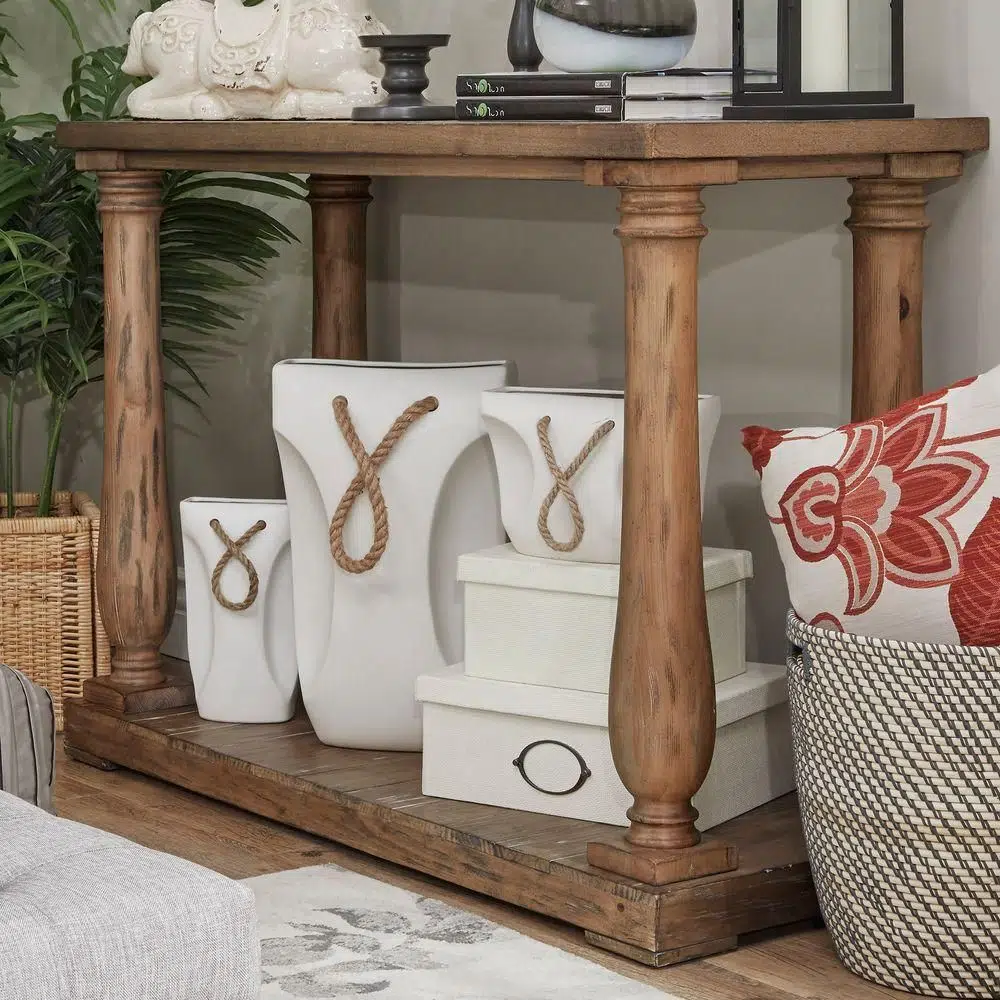 Fery Brown Color Console | Wooden Console | Mango Wood Furniture | Living Room Furniture | Soni Art