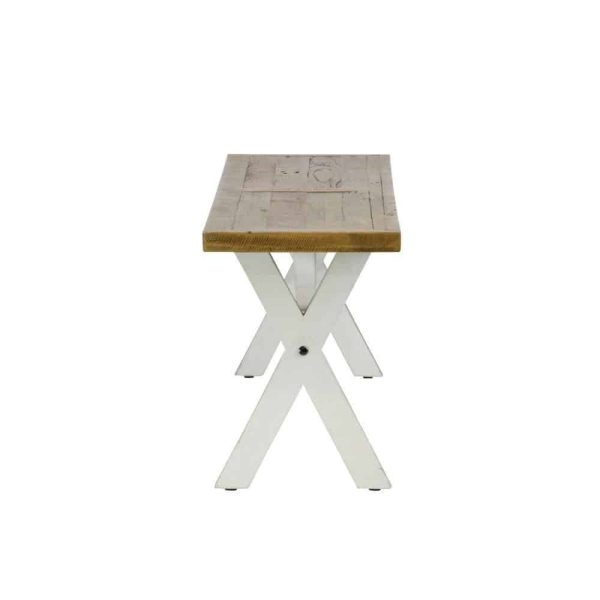 distressed white lux home dining benches dwc 901 e 18.5 in. H x 63 in. W x 13.8 in. D.jpg | Soni Art