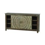 Ozone Wooden TV Console | Carved Wooden TV Unit | Mango Wood Cabinet | Wooden Cabinet | Soni Art