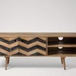 Black Zig Mango Unit Tv Cabinet | Wooden TV unit | Solid Wood TV Unit | Living Room Furniture | Soni Art