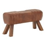 Horse Leatherette Bench 34 Inch | Wooden Bench for Bedroom | Leather Bench | Soni Art