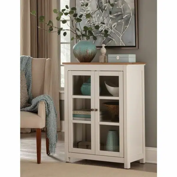 Casca Solid Wood Cabinet Glass Door | Buy Wooden Cabinet For Living Room Online in India | Buy Wooden Storage Furniture Online in India | Soni Art