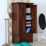 Milky Brown Color Solid Wood Wardrobe With 2 Door and 4 Drawers | Buy Sheesham Wood Wardrobes for your bedroom Online in India | Sheesham Wood Furniture | Soni Art
