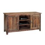 Reclaimed Wood White Distressed Finish Tv Console