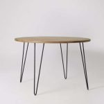 Clovis Round Industrial Dining Table | Buy Round Dining Table Online | Round Dining with 4 Legs | Wooden Dining Table | Soni Art