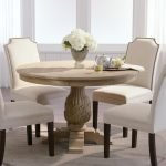 Nixon Natural Wooden Dining Table | Round Wooden Dining Table | 4 Seater Dining Table | Solid Wood Dining Table | Soni Art