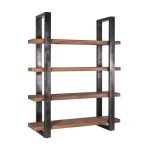 Avila Solid Wood and Wrought Iron Bookshelf | Industrial Furniture | Living Room Bookshelf | Wooden & Iron Bookshelf | Soni Art