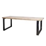 Evart Wooden Iron Dining Table | Rectangular Dining Table | Industrial Style Dining Table | Dining Room Furniture | Soni Art
