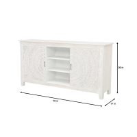 Clovis Wooden Carved TV Console - Image 3