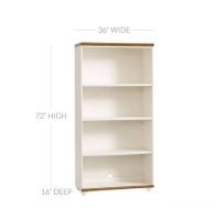 Heriot White Color Solid Wood Bookshelf - Image 2