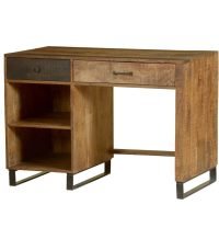 Venta Industrial Solid Mango Wood Writing Desk 43x26x32 Inches - Image 2