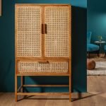 Satina Cane/Wicker Storage Cabinet | Rattan cabinet | Cane Storage Cabinet | Cane Sideboard Cabinet | Solid Wood Furniture | Soni Art