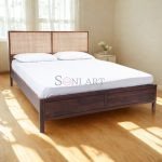 Fazana Sheesham Wood Cane Bedroom Bed