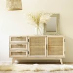 Klen Cane Wooden Sideboard | Buy Wooden Sideboard Online | Dining Room Sideboard | Mango Wood Sideboard | Sideboard With doors & drawers | Soni Art