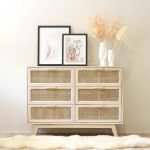 Klen Cane and Wooden Chest of Drawer Cabinet | Cane chest of drawers | Cane Cabinet & Sideboard | Wooden Cabinet with Drawers | Soni Art
