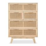 Klen Wooden Cane Chest of Drawer | Rattan Chest of Drawers | Cabinet with Drawers | Rattan Furniture | Cane Storage Furniture | Soni Art