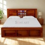 Cirava Sheesham Wood Ceramic Tiles Fitted Bed