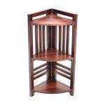 Solid Wood Corner Stand Table Wall Shelf for Home Living Room Bedroom Size 12x12x36 Inches