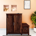 Valen Sheesham Wood Shoe Cabinet with Seating Size 57x18x42 Inches | Buy Wooden Shoe Cabinet Online | Buy Wooden Shoe Rack Online | Shoe Rack & Organiser | Buy Wooden Cabinets Online | Soni Art