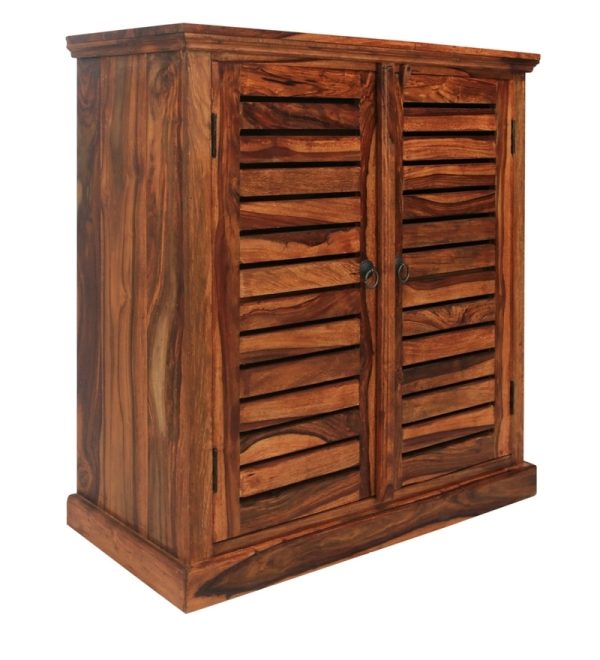 0010228 solid wood shoe cabinet in natural finish | Soni Art