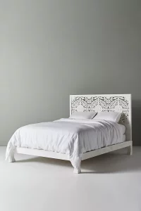 Roydon Carved Solid Wood Bed - Image 6