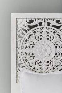 Roydon Carved Solid Wood Bed - Image 4